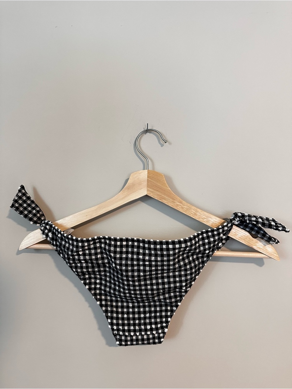 Sezane YSE Women’s Black & White Gingham Tie Bikini Top and Bottom. Size 34 - Picture 7 of 8